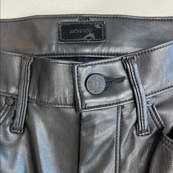 MOTHER Black Straight Leg Jeans
